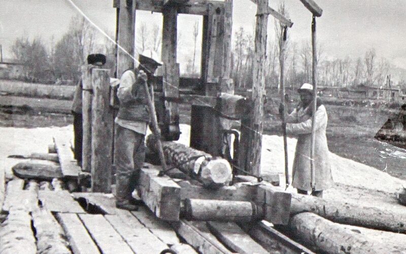 Жети-Өгүз районундагы биринчи пилорама. 1950-жылдар